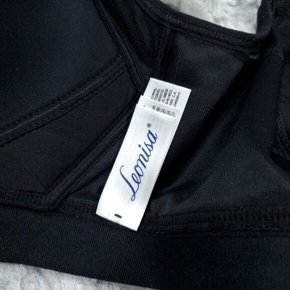 Leonisa Posture Corrector Back Support Contour Cup Bra Black Size 34C Lined - Picture 6 of 7